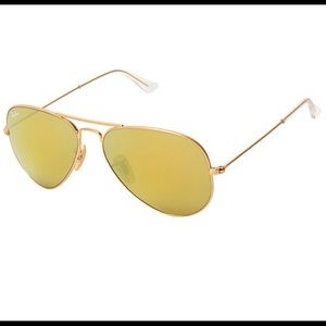 Ray Ban gold flash aviator polarized sunglasses